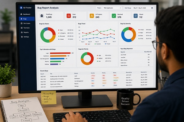 Application testing screen